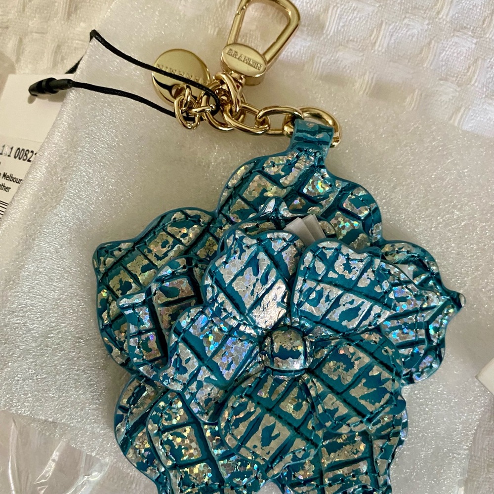 NEW Brahmin Set of 5 Bag Charm Bundle Magnolia Melbourne Leather Key Fob Chain - Picture 3 of 7